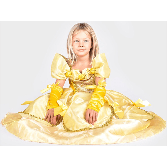 Kinderkostuum Den Goda Fen Prinsessenjurk Geel Maat 110-116 4-6 Jaar