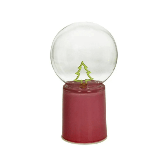 Led Lamp Kerstboom Glas 10x10x17cm Roze
