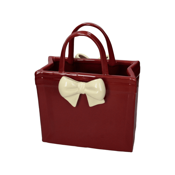 Vaas Tas Fijn Aardewerk 24,5x18x30,5cm Rood