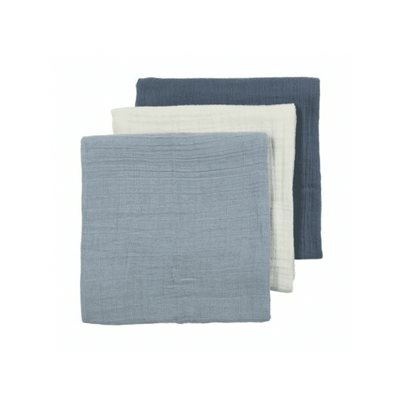 Meyco Tetradoeken 3-pack 70x70 Prewashed Natural/jeansblue/indigo