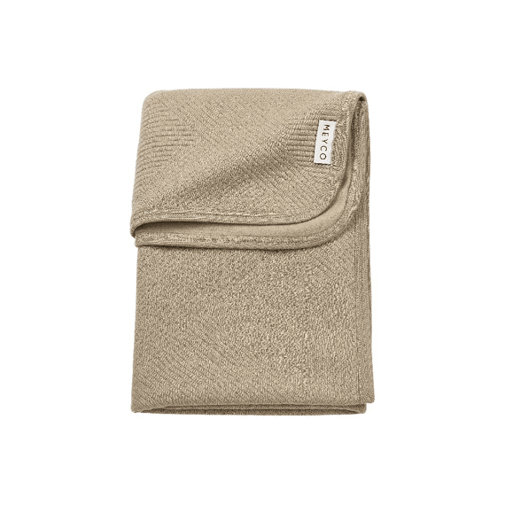 Meyco Deken Wieg 75x100 Gebreid Jacquard Flanel Pure Taupe