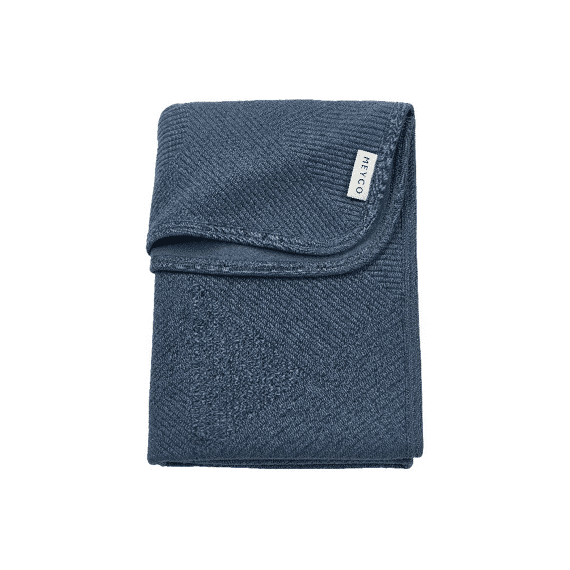 Meyco Deken Wieg 75x100 Gebreid Jacquard Flanel Pure Indigo