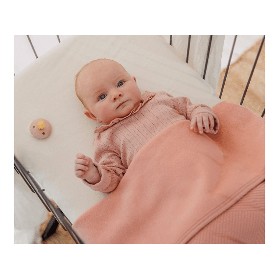 Meyco Deken Wieg 75x100 Gebreid Jacquard Flanel Pure Rose