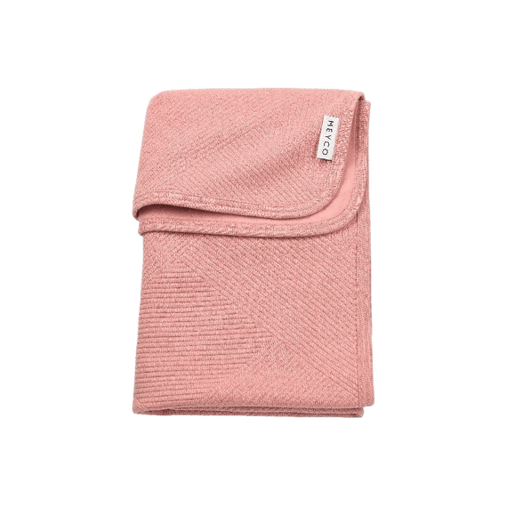 Meyco Deken Wieg 75x100 Gebreid Jacquard Flanel Pure Rose