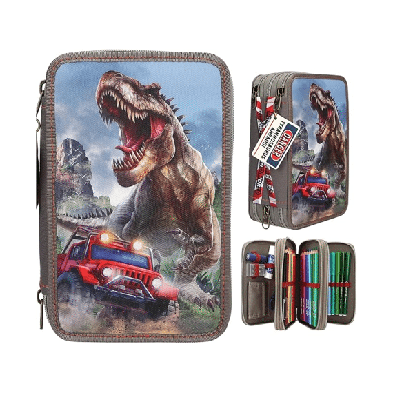 Dino World 3-vaks Etui Gevuld New World