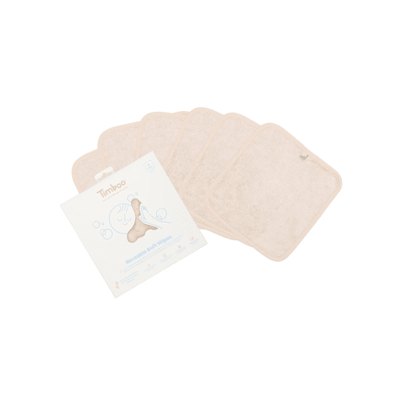 Timboo Soft Wipes 20x20cm 6st Herbruikbaar Frosted Almond