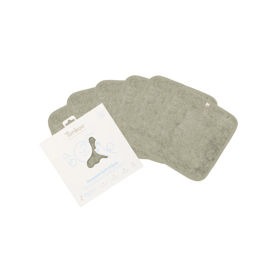 Timboo Soft Wipes 20x20cm 6st Herbruikbaar Whisper Green