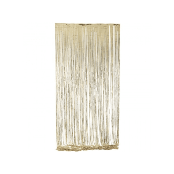 J-line Gordijn Met Franjes Goud 200x1x500cm