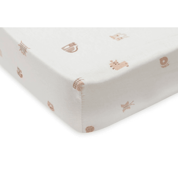 Jollein Hoeslaken 70/75x140/150 Jersey Animal Friends