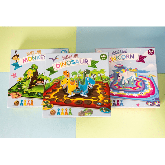 Bordspel Assortiment Unicorn - Monkey - Dinosaur