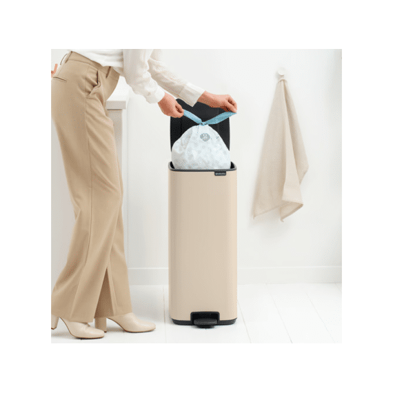 Bo Pedaalemmer 30l Met Kunststof Binnenemmer Soft Beige