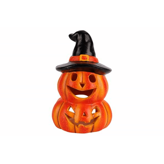 Cosy At Home Theelichthouder Pumpkins Met Hoed 10x9x15cm