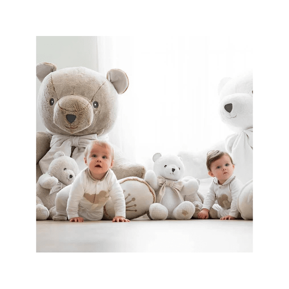 First Beer Teddy 37cm Zoe White Beige