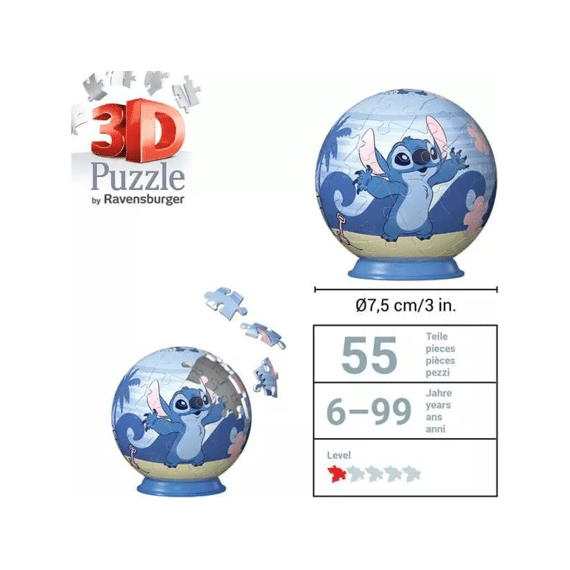 Puzzel 3d 54st Disney Stitch Design 1