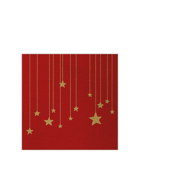 Ppd Servetten 25cm 20stuks Stars On Canvas Red