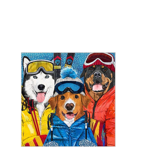 Ppd Servetten 25cm 20stuks Ski Dogs