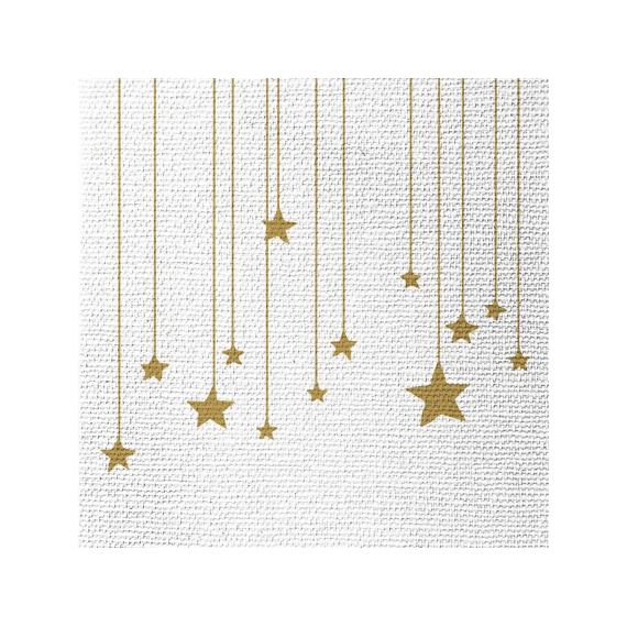Ppd Servetten 33cm 20stuks Stars On Canvas White