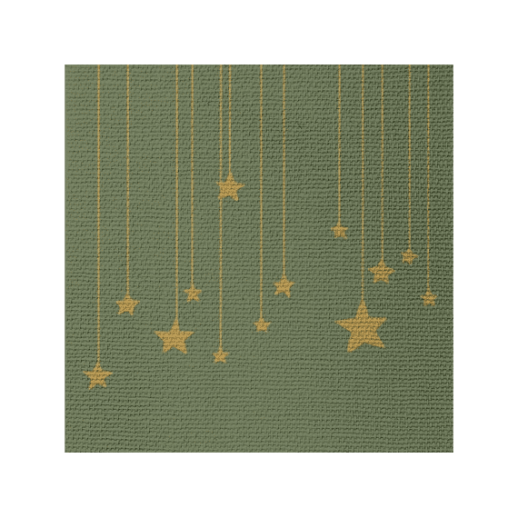 Ppd Servetten 33cm 20stuks Stars On Canvas Green