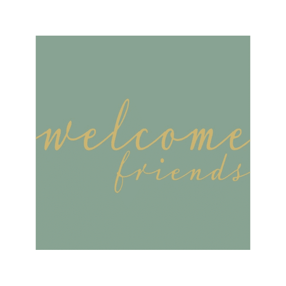 Ppd Servetten 33cm 20stuks Welcome Friends Eucalyptus