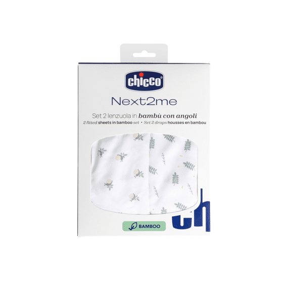 Chicco Next2me Hoeslakens Bamboo 2st 50x83 Greenery