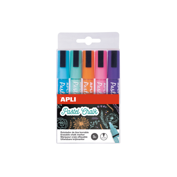 Apli Liquid Kalk Marker Pen Uitwisbaar 5.5mm Set E