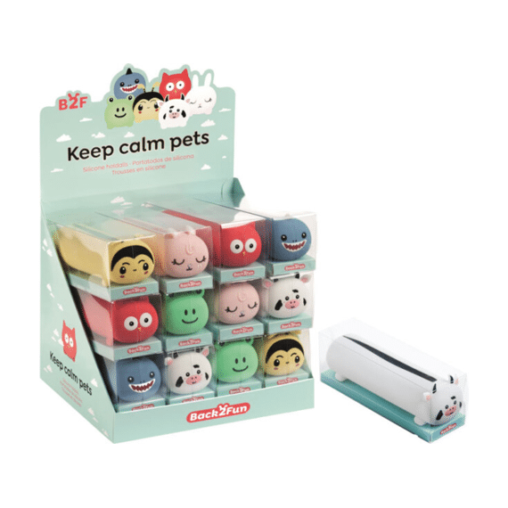 Pennenzak Keep Calm Pets Silicone Assortiment Prijs Per Stuk