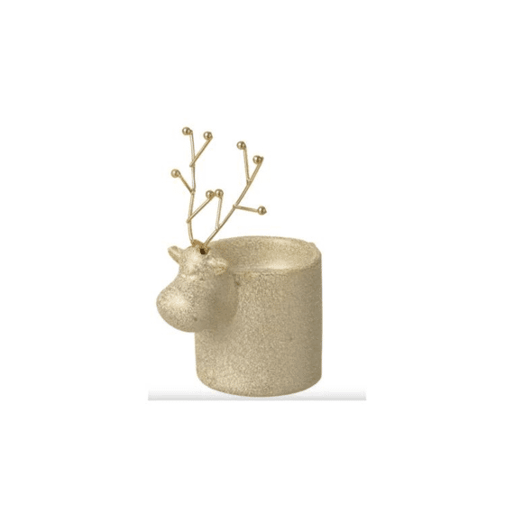 Rendier Porselein  Wit/Goud Groot