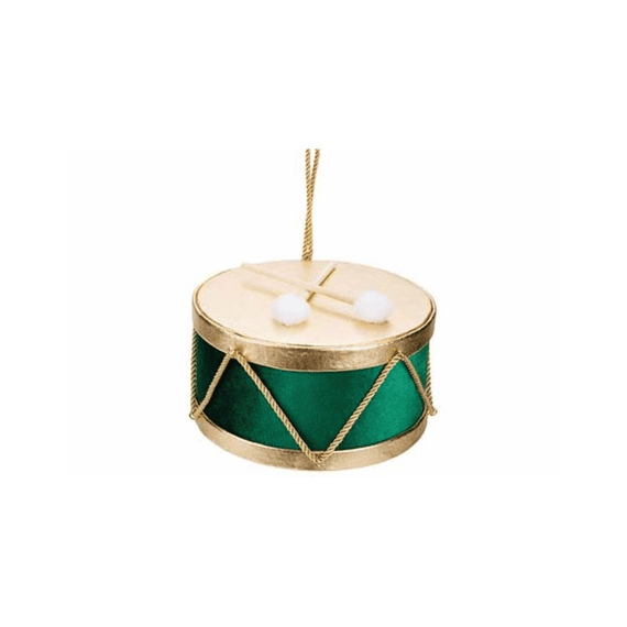 Cosy At Home Kersthanger Drum Gold Groen 20x13cm