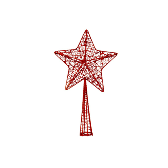 Cosy At Home Kerstboompiek Star Glitter Rood