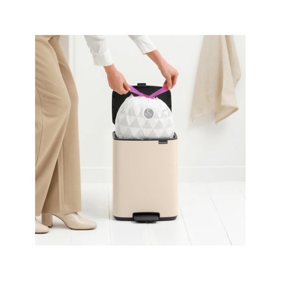 Bo Pedaalemmer 12l Met Kunststof Binnenemmer Soft Beige