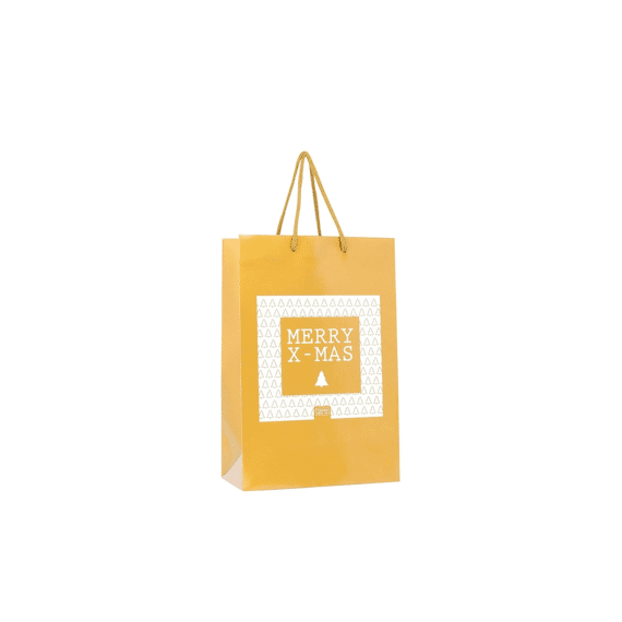 Flessenwerk Geschenkzak Klein Merry Christmas  Goud 24x12x36cm
