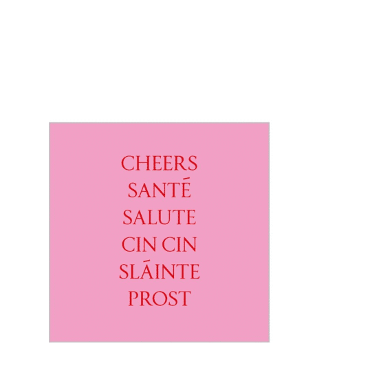 Ppd Cheers Prost Roze Servetten 25x25cm - 20 Stuks