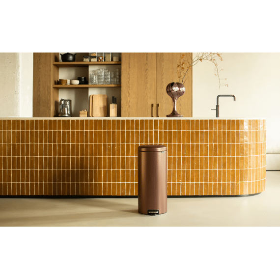 New Icon Pedaalemmer 30l Warm Bronze Met Kunststof Binnenemmer