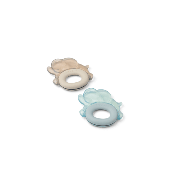 Liewood Rita Elephant Koelbijtring 2-pack Sandy / Dove Blue