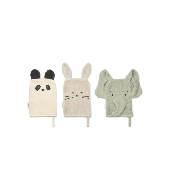 Liewood Sylvester Washandje 3-pack Dove Blue Mix