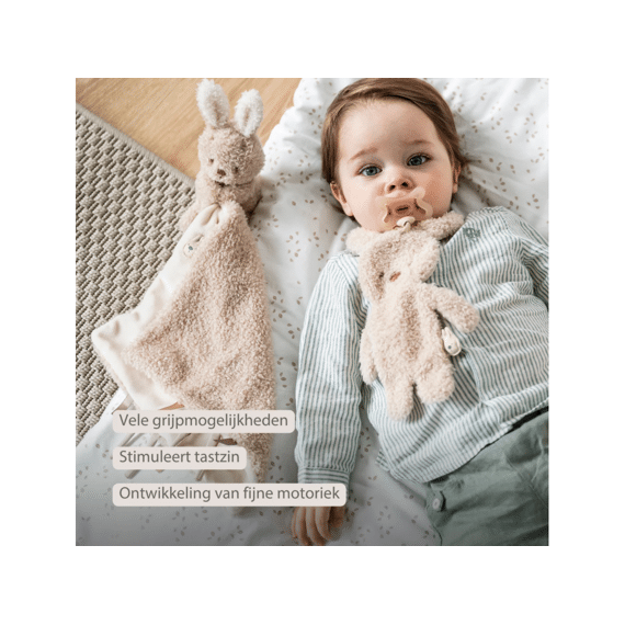 Nattou Teddy Doudou Fopspeendoekje Konijn Ecru