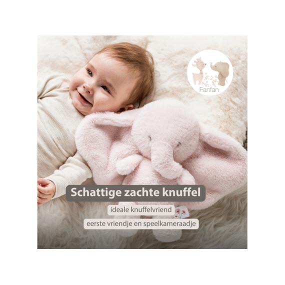 Nattou Fanfan Knuffel Olifant Roze