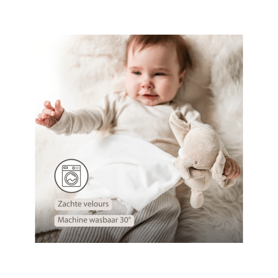 Nattou Fanfan Doudou Knuffel Olifant 27x27 Cm Gebroken Wit