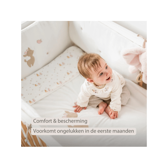 Nattou Fanfan Bedbumper Zacht Velours Wit