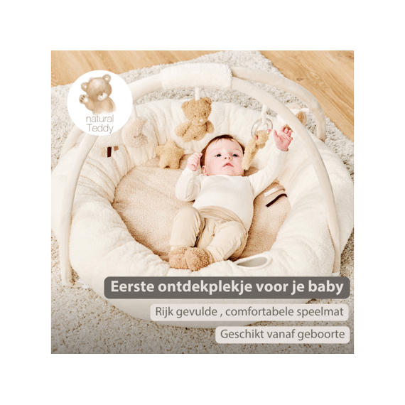Nattou Teddy Poef Ecru Met Bogen