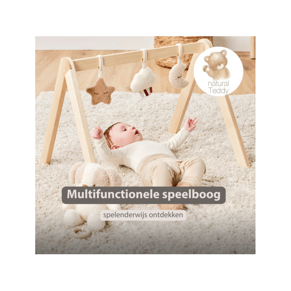 Nattou Teddy Houten Bogen Met Teddy Hangende Speeltjes