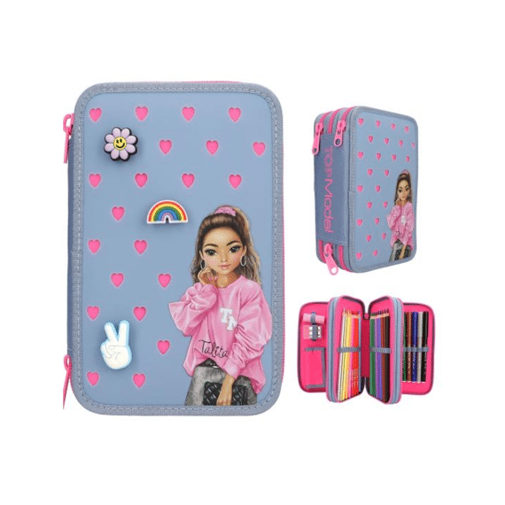 Topmodel 3-vaks Etui Met Pins Gevuld