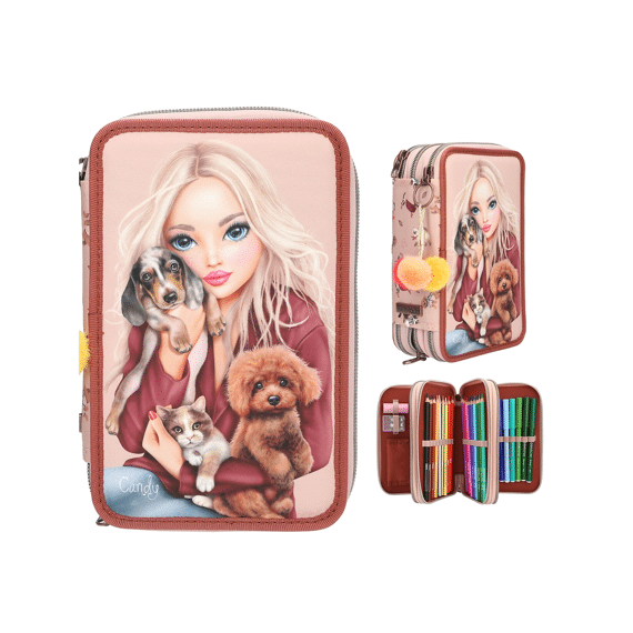 Topmodel 3-vaks Etui Gevuld Fur Ever Friends