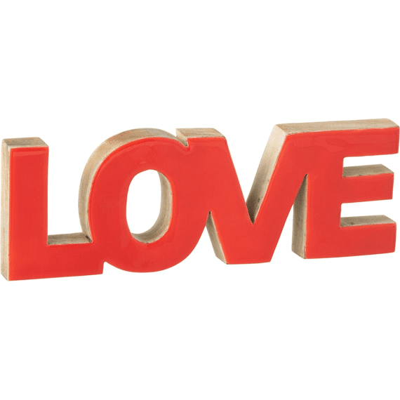 Letter Love Mangohout Rood S 21,5x2,5x7cm