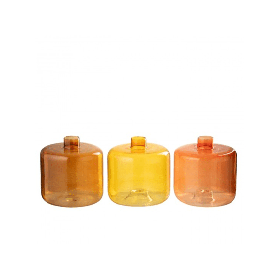 Vaas Rond Glas L 12x12x33cm 3ass.