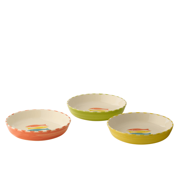 Diep Bord Vis Keramiek Mix 25x25x6cm Assortiment