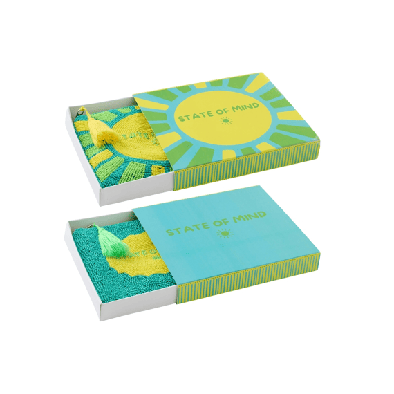 J-Line Tasje State Of Mind Gestreept Katoen 19x3x16cm Assortiment
