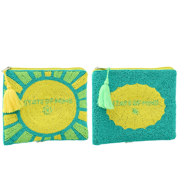 J-Line Tasje State Of Mind Gestreept Katoen 19x3x16cm Assortiment