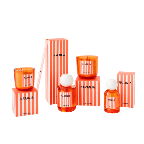 J-Line Geurkaars Naranja Was Oranje L 9,5x9,5x10cm