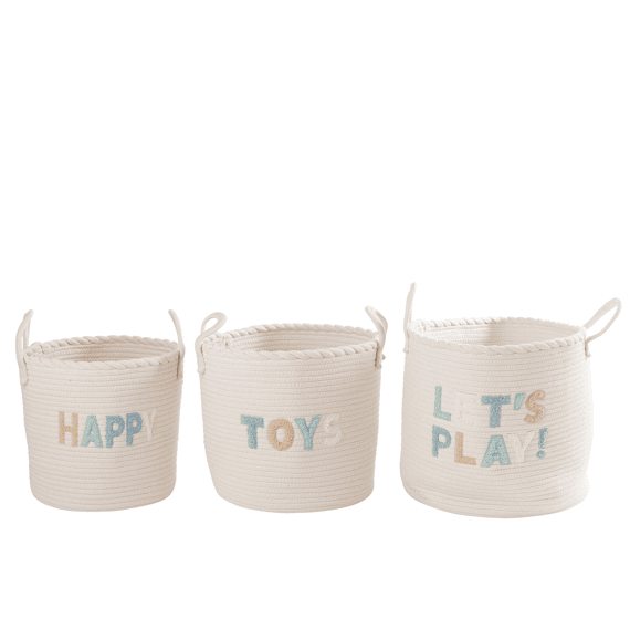 Mand Kinderen Katoen Wit/blauw S 30x30x27cm